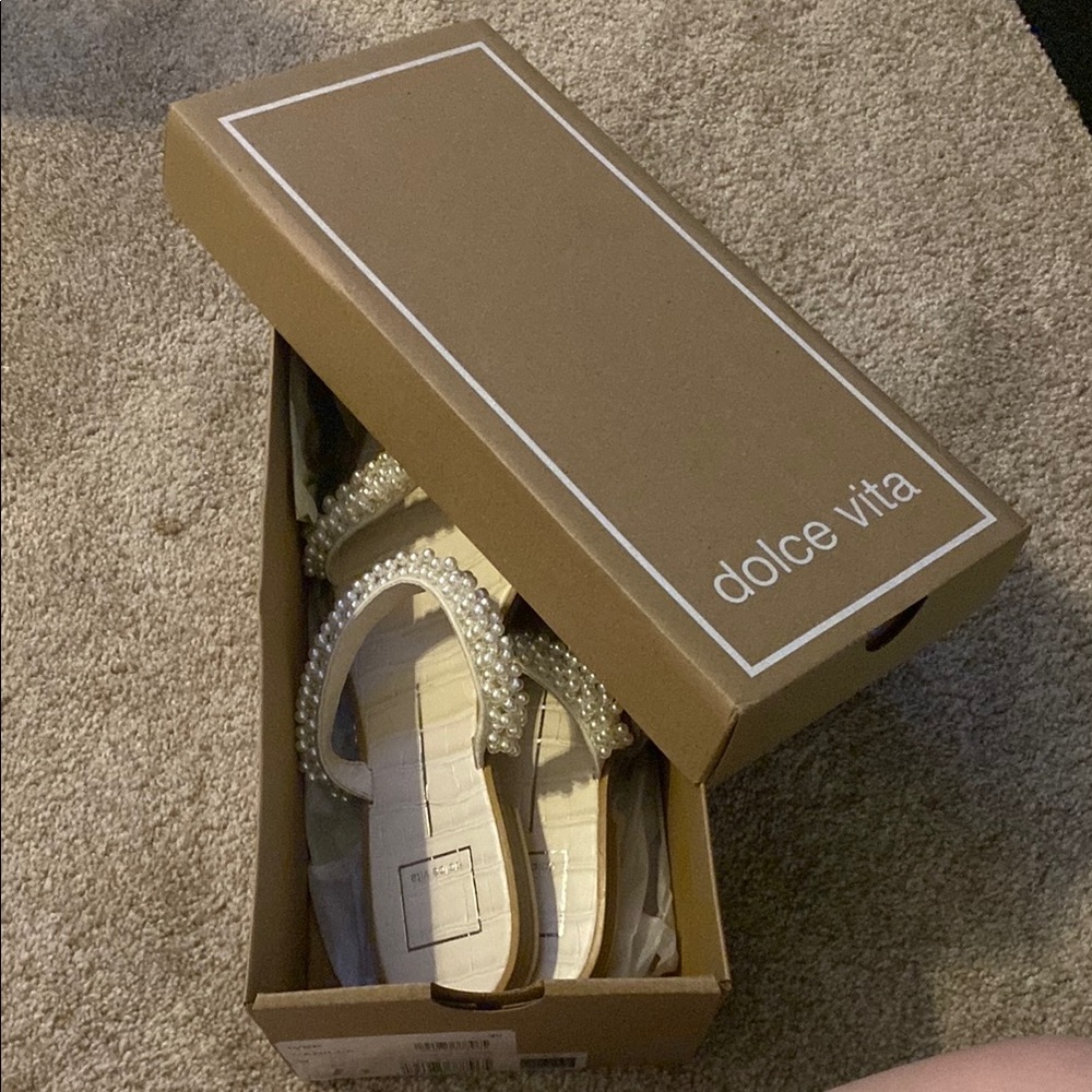 DOLCE VITA Pearl Embellished Sandals - Picture 9 of 10